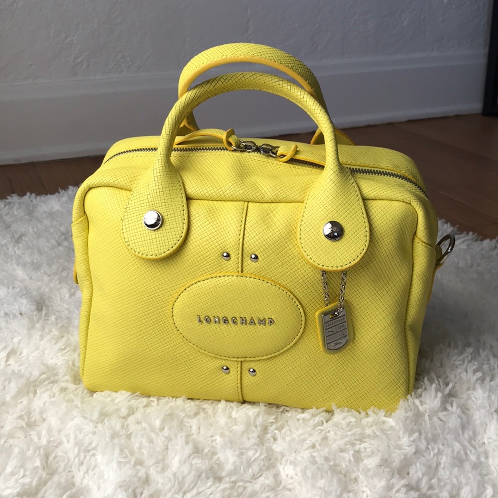 LONGCHOMP | Yellow ‘Quadri' Leather Satchel